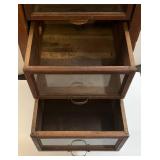 Vintage 9 Drawer Storage Cabinet With Three Glass Front Drawers, One Mirrored Front And Five Wood Front 18" x 18" x 50"