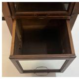 Vintage 9 Drawer Storage Cabinet With Three Glass Front Drawers, One Mirrored Front And Five Wood Front 18" x 18" x 50"