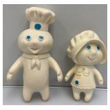 1971-72 Rubber Pillsbury Dough Boy And Girl 6" & 7"