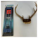 Vintage 8 Point Buck Horns & Potable Ice Fishing Tip-Up (NEW In Pack)