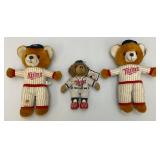 Collectible Vintage Minnesota Twins Teddy Bears Two With Tags 1= 8" & 2= 12"