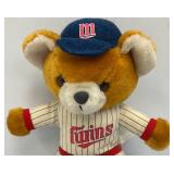 Collectible Vintage Minnesota Twins Teddy Bears Two With Tags 1= 8" & 2= 12"