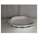 Vintage Corning Ware casserole dish in the "Evening Song" pattern, no lid
