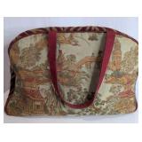 Vintage tapestry bag, an intricate oriental garden scene
