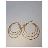 Gold Plated Multi Hoop Earrings