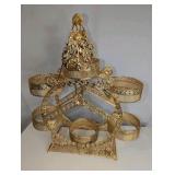 Gold tone floral snack tray carousel
