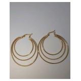Gold Plated Multi Hoop Earrings