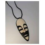 (2) Vintage Hand carved Bone and Bead Necklaces