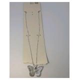 NIB Silver Tone CZ Faux Pearl Necklaces (2)