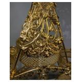 Gold tone floral snack tray carousel