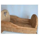 Antique wood doll rocking cradle