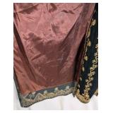 1970s vintage Moroccan-style duster, elaborate gold embroidery on black velvet
