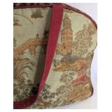 Vintage tapestry bag, an intricate oriental garden scene