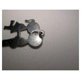Vintage Kissing Couple Pendant, 1" Marked SS