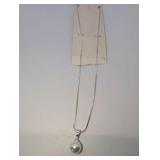 NIB Silver Tone CZ Faux Pearl Necklaces (2)