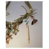 Vintage handmade shell bead charm necklace