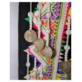 Traditional Hmong "Paj Ntaub" sash, 1937 coins
