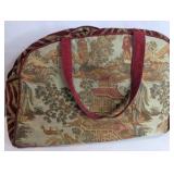 Vintage tapestry bag, an intricate oriental garden scene