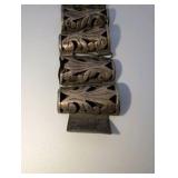 Vintage Taxco 925 Sterling Silver hinged bracelet shadowbox panels