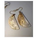 2 Pairs Vintage pearlescent shell dangle earrings