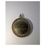 Vintage Bell System service charm, 12k gf White and Yellow Gold, Diamond and Sapphire Accents