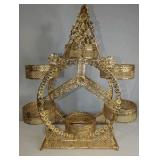 Gold tone floral snack tray carousel