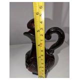 Vintage Avon Wine Decanter, Glass 1876 Cape Cod Collection, Ruby Red Glass
