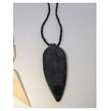 (2) Vintage Hand carved Bone and Bead Necklaces