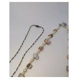(2) Lavender Shell Chip and Pearl Necklaces