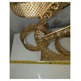 Gold tone floral snack tray carousel