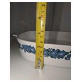 Vintage Corning Ware casserole dish in the "Evening Song" pattern, no lid
