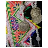 Traditional Hmong "Paj Ntaub" sash, 1937 coins