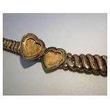 Antique Gold Filled over Sterling Silver Sweetheart Expansion Bracelets (2), Repair/Parts