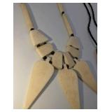 (2) Vintage Hand carved Bone and Bead Necklaces
