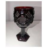 Vintage Avon Wine Decanter, Glass 1876 Cape Cod Collection, Ruby Red Glass