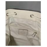 Coach Mickie Drawstring bag in dark navy and white spectator pebble leather
