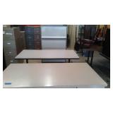 Metal Office Desk, Laminate Table and Wilson Jones Data Cabinet.