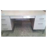 Metal Office Desk, Laminate Table and Wilson Jones Data Cabinet.