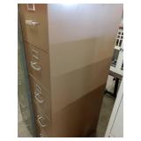5 Drawer File Cabinet (2). Gray/Beige Unlocked