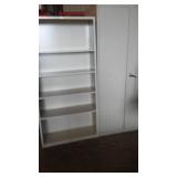 Metal 2-Door Cabinet and 5 Shelf Bookshelf.