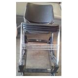Matrix Plastic chrome and chair with rolling storage cart (4) and Hon Office Arm Chairs (5).