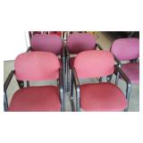 Matrix Plastic chrome and chair with rolling storage cart (4) and Hon Office Arm Chairs (5).