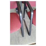 Matrix Plastic chrome and chair with rolling storage cart (4) and Hon Office Arm Chairs (5).