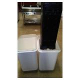 Cambro Storage Bins (2) and Dixie Utensil Dispenser.