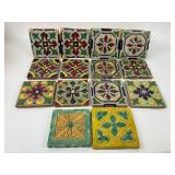 14 Mexican Taravera Ceramic Tiles
