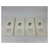 Four 1983 Burlington Northern State Railroad Maps - Oklahoma, Texas, Mississippi, Alabama