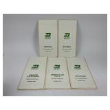 Five 1983 Burlington Northern State Railroad Maps - Montana, Wyoming, Oregon/California, Washington/Idaho, Colorado
