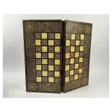 Mother of Pearl & Wood inlay Chess and Backgammon Board - No pieces