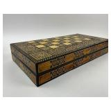 Mother of Pearl & Wood inlay Chess and Backgammon Board - No pieces