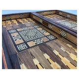 Mother of Pearl & Wood inlay Chess and Backgammon Board - No pieces